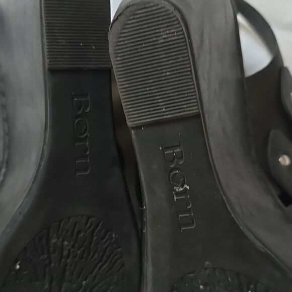 Born Black Leather Wedges 9 - Picture 4 of 5